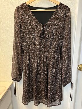 Maurices Black Dress with Pink Floral Print
